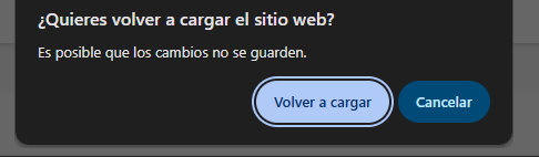 Prevención de salida accidental en modo borrador de Plugcore 2.13.0 Aviso de confirmación de Plugcore 2.13.0 al intentar salir con un borrador activo